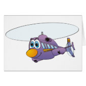 Purple Helicopter Cartoon (Front Horizontal)