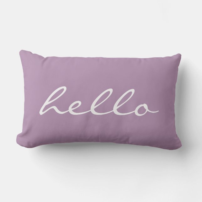 Purple Hello Lumbar Pillow (Front)