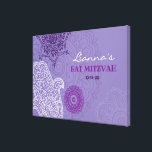 Purple Hemsa Bat Mitzvah Memory Sign-In Board Canvas Print<br><div class="desc">WELCOME to my store! 
All my designs are ONE-OF-A-KIND original pieces of artwork designed by me! You can only find them here! I can customize this invite in any way,  just email me at Marlalove@hotmail.com</div>