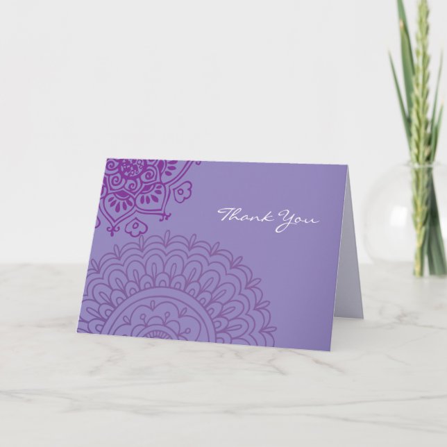 Purple HEMSA HAND Bat Mitzvah Thank You Card (Front)
