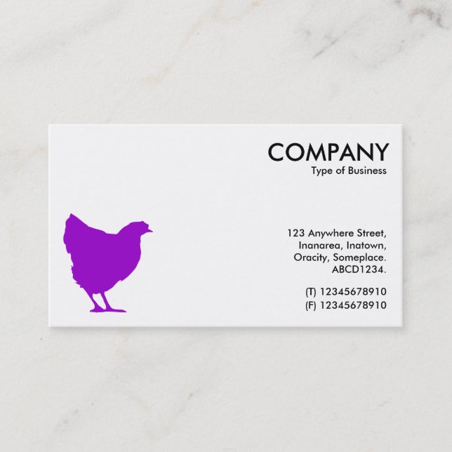 Purple Hen Symbol - White Business Card (Front)