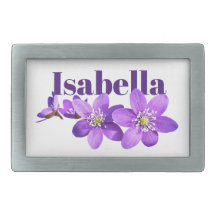 Purple Hepatica Flowers Custom Name White