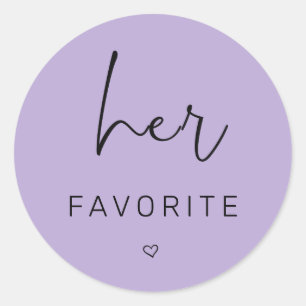 Purple Her favorite Wedding Classic Round Sticker