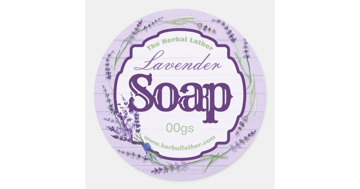 Purple Herbal Lavender Soap Labels | Zazzle