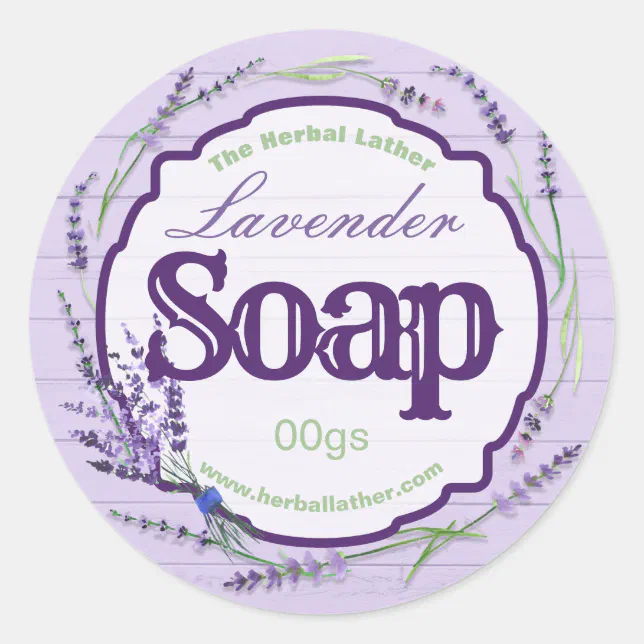 Purple Herbal Lavender Soap Labels | Zazzle