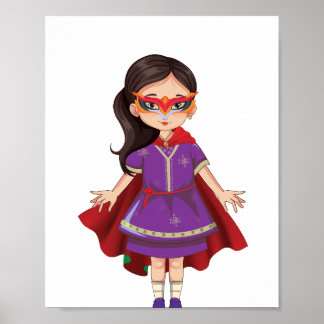 Purple Heroine Girl Digital Art Poster