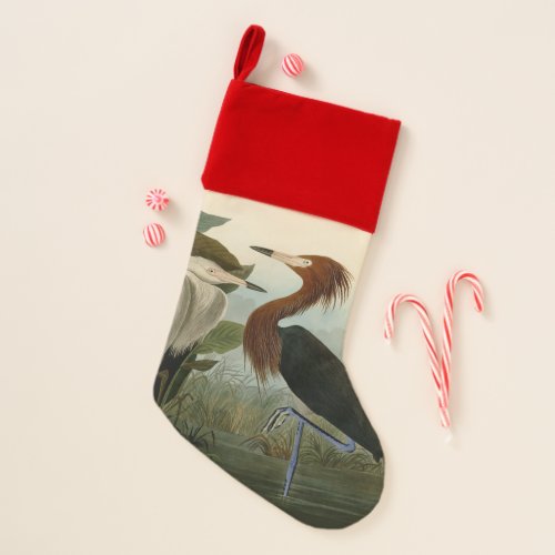 Purple Heron Audubon Bird Wildlife Painting Christmas Stocking