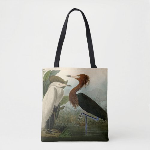 Purple Heron Audubon Bird Wildlife Painting Tote Bag