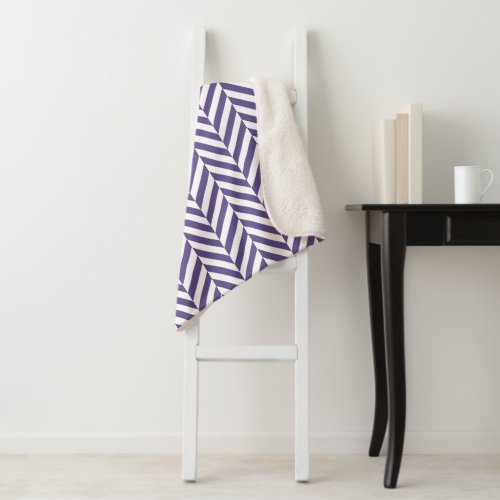 Purple Herringbone Chevron Pattern Sherpa Blanket