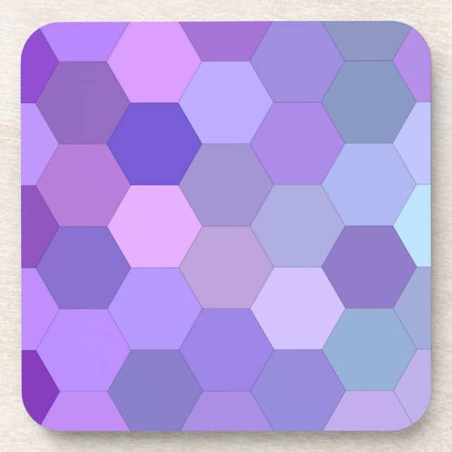purple hexagon coaster set (Front)