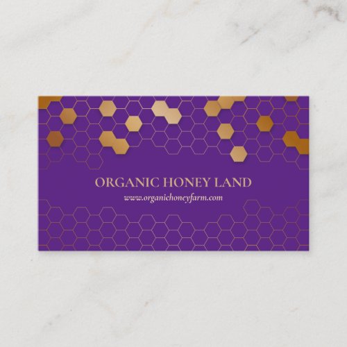 purple hexagon honeycomb business card