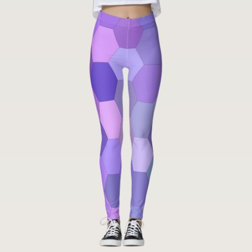 purple hexagon leggings