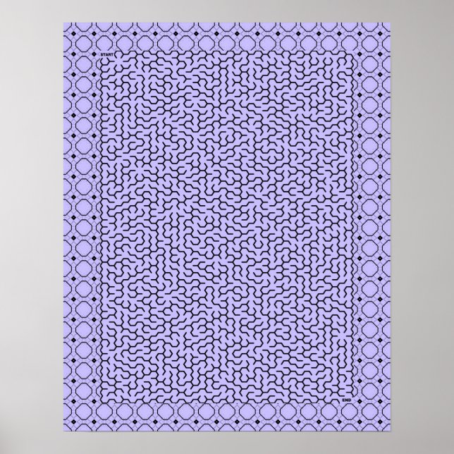 Purple Hexagon Maze Poster (Front)