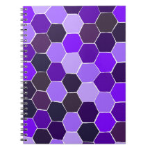 Purple hexagon quilt pattern notebook