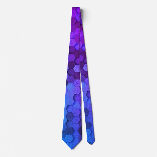 Purple hexagons neck tie (Front)