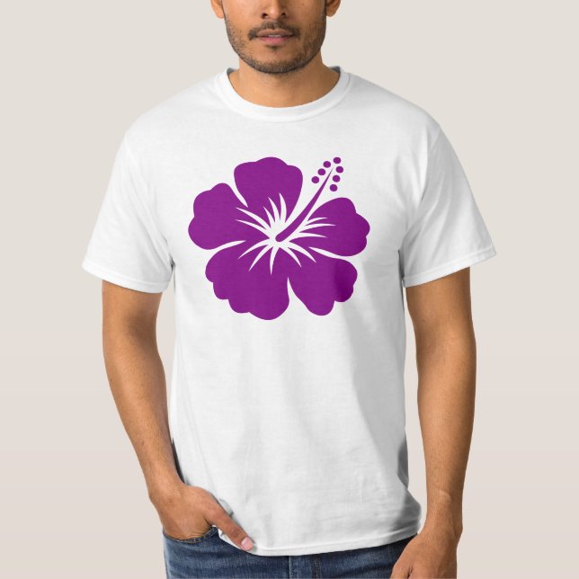 Purple hibiscus aloha flower T-Shirt (Front)
