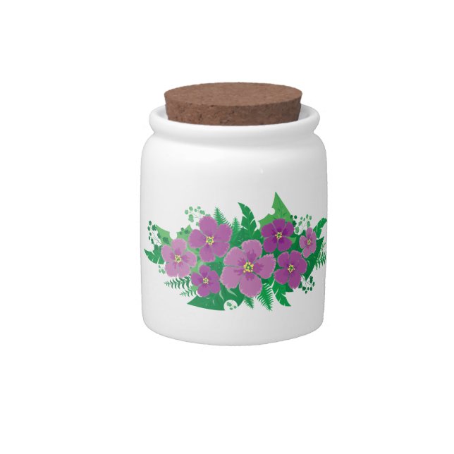 Purple Hibiscus Candy Jar (Front)
