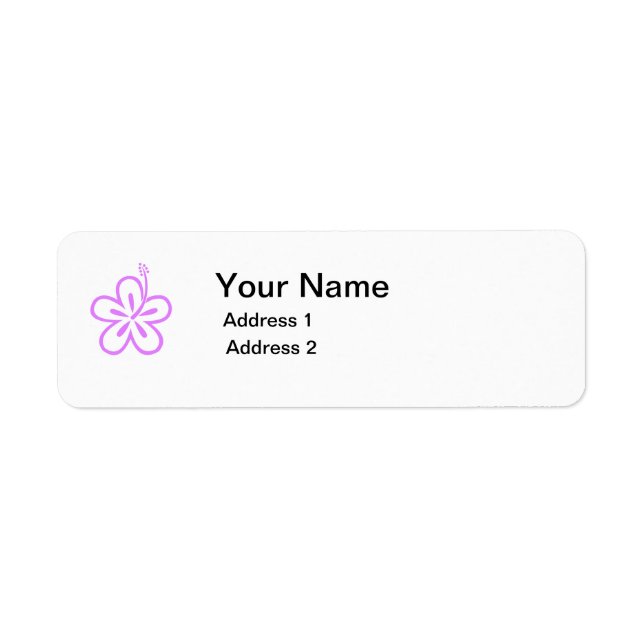 purple hibiscus flower address label (Front)