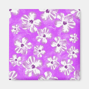 Purple Hibiscus Flowers Magnet