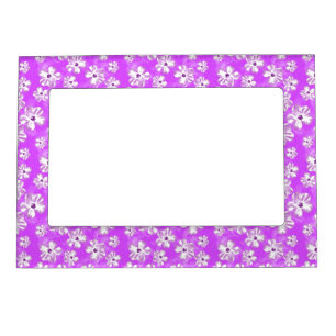 Purple Hibiscus Flowers Magnetic Frame