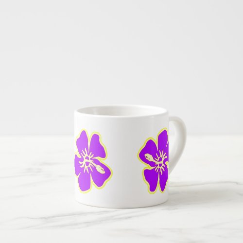 Purple Hibiscus Flowers Tropical Hawaiian Luau Espresso Cup