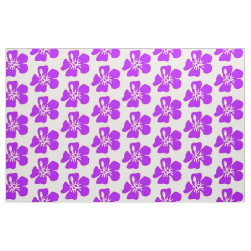 Purple Hibiscus Flowers Tropical Hawaiian Luau Fabric