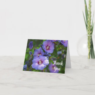 Purple Hibiscus Garden Flower Thank You Card