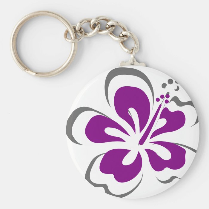 Purple hibiscus Hawaii theme gifts Keychains