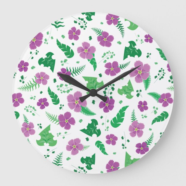 Purple Hibiscus Large Clock (Front)