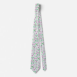 Purple Hibiscus Neck Tie