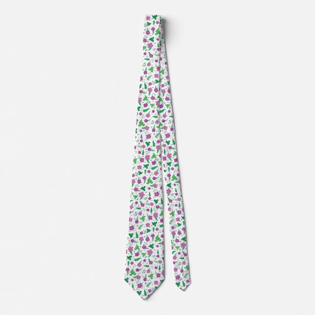 Purple Hibiscus Neck Tie (Front)