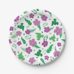 Purple Hibiscus Paper Plates