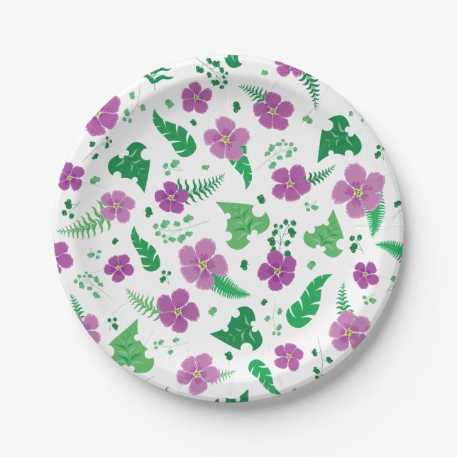 Purple Hibiscus Paper Plates (Front)