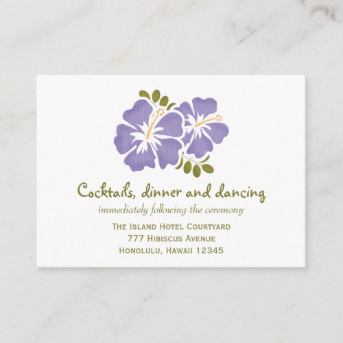 Purple Hibiscus Reception Enclosure Cards Business Card Templates