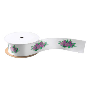 Purple Hibiscus Satin Ribbon