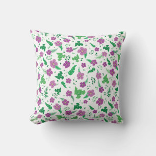 Purple Hibiscus Throw Pillow