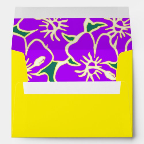 Purple Hibiscus Tropical Floral Hawaiian Luau Envelope