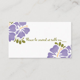 Purple Hibiscus Wedding Table Place Cards