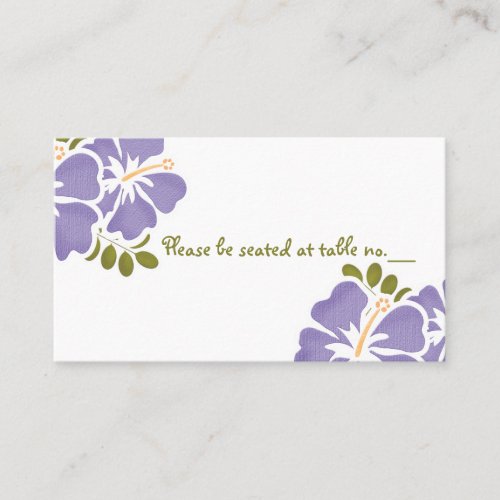 Purple Hibiscus Wedding Table Place Cards Business Card