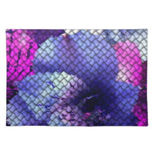Purple Hibiscus Woven Mosaic Look Placemat
