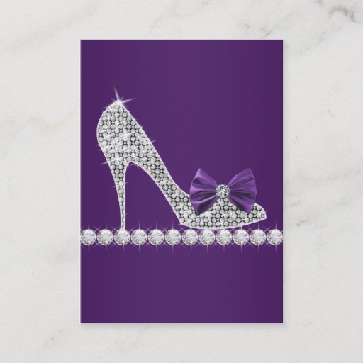 Customizable Purple High Heel Shoe Business Cards