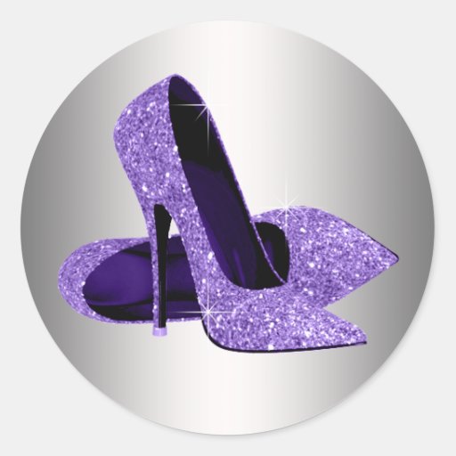 Purple High Heel Shoe Stickers | Zazzle