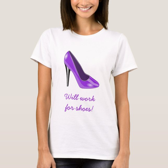 Purple High Heel Shoe T-Shirt (Front)