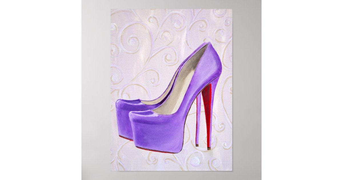 Purple High Heels 8x10 Print | Zazzle