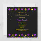 Purple High Heels Gold Balloons Birthday Party Invitation (Back)