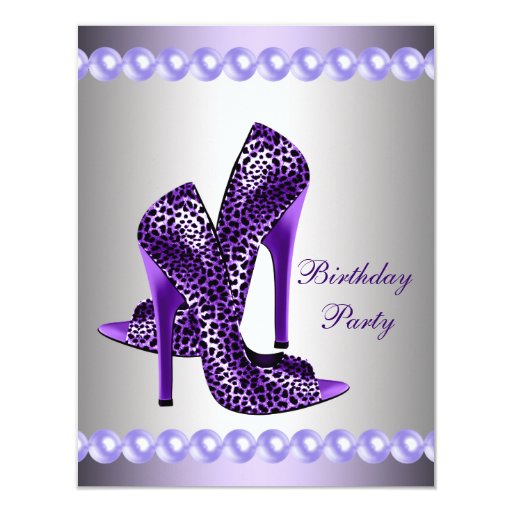 Purple High Heels Shoes Birthday Party 4.25