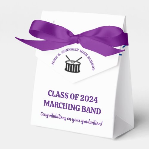 Purple High School Band Custom Graduation Party Favor Boxes