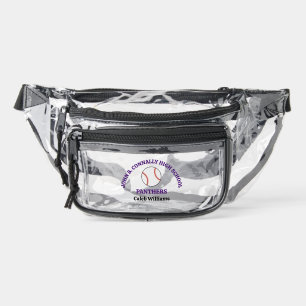 Purple High School Baseball Game Personalized Clear Fanny Pack