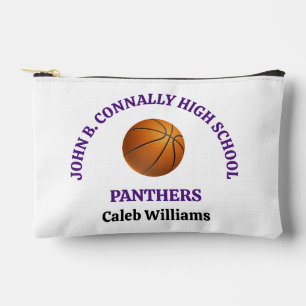 Purple High School Basketball Player Personalized Accessory Pouch