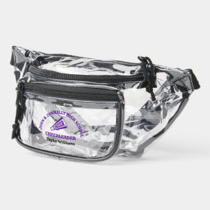 Purple High School Cheerleader Personalized Clear Fanny Pack
